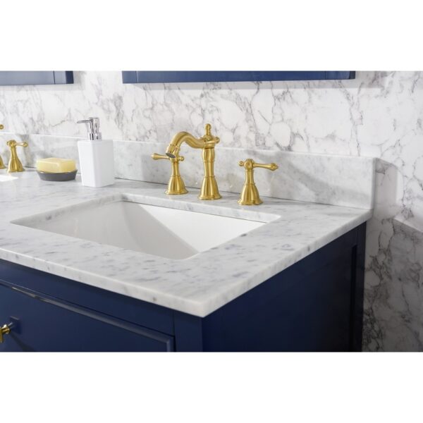 Legion Furniture WLF2160D-B 60 Inch Blue Finish Double Sink Vanity Cabinet with Carrara White Top