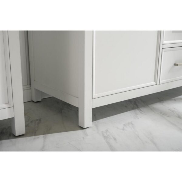 Legion Furniture WLF2160D-W 60 Inch White Finish Double Sink Vanity Cabinet with Carrara White Top