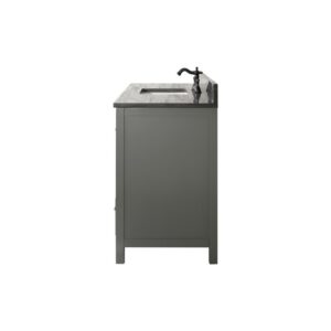 Legion Furniture WLF2160S-PG 60 Inch Pewter Green Finish Single Sink Vanity Cabinet with Blue Lime Stone Top