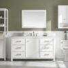 Legion Furniture WLF2160S-W 60 Inch White Finish Single Sink Vanity Cabinet with Carrara White Top