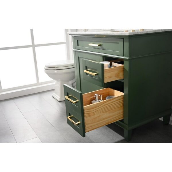 Legion Furniture WLF2236-VG 36 Inch Vogue Green Finish Sink Vanity Cabinet with Carrara White Top