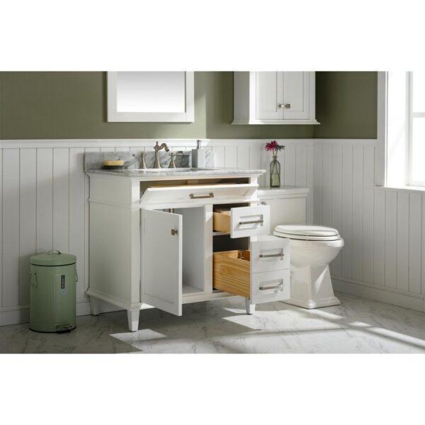 Legion Furniture WLF2236-W 36 Inch White Finish Sink Vanity Cabinet with Carrara White Top