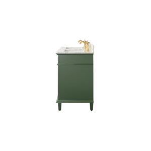 Legion Furniture WLF2254-VG 54 Inch Vogue Green Finish Double Sink Vanity Cabinet with Carrara White Top