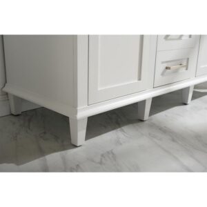 Legion Furniture WLF2254-W 54 Inch White Finish Double Sink Vanity Cabinet with Carrara White Top