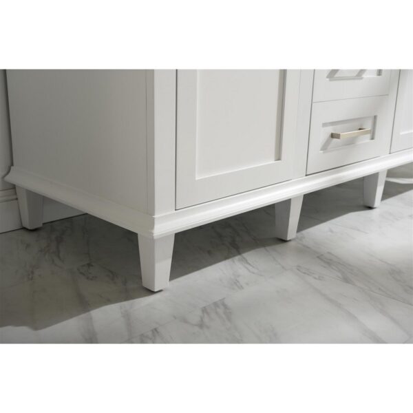 Legion Furniture WLF2254-W 54 Inch White Finish Double Sink Vanity Cabinet with Carrara White Top