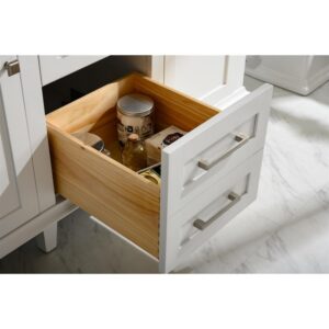 Legion Furniture WLF2254-W 54 Inch White Finish Double Sink Vanity Cabinet with Carrara White Top