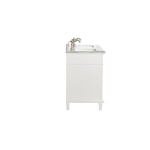 Legion Furniture WLF2254-W 54 Inch White Finish Double Sink Vanity Cabinet with Carrara White Top