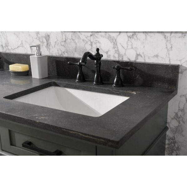 Legion Furniture WLF2260D-PG 60 Inch Pewter Green Finish Double Sink Vanity Cabinet with Blue Lime Stone Top