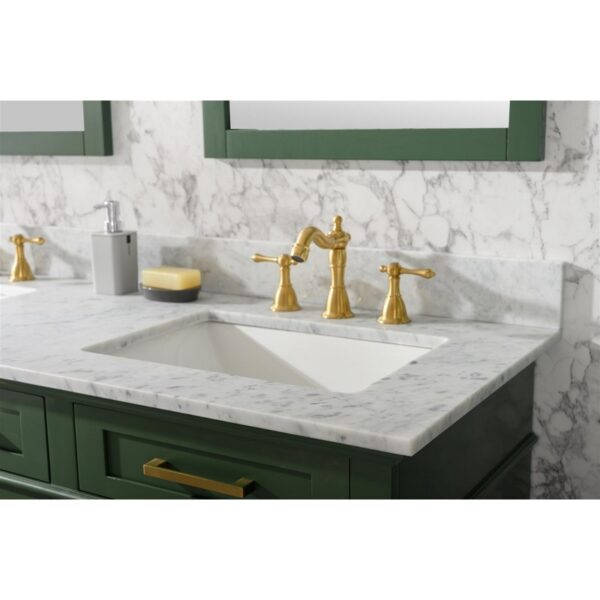 Legion Furniture WLF2260D-VG 60 Inch Vogue Green Finish Double Sink Vanity Cabinet with Carrara White Top