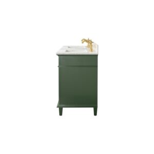 Legion Furniture WLF2260D-VG 60 Inch Vogue Green Finish Double Sink Vanity Cabinet with Carrara White Top