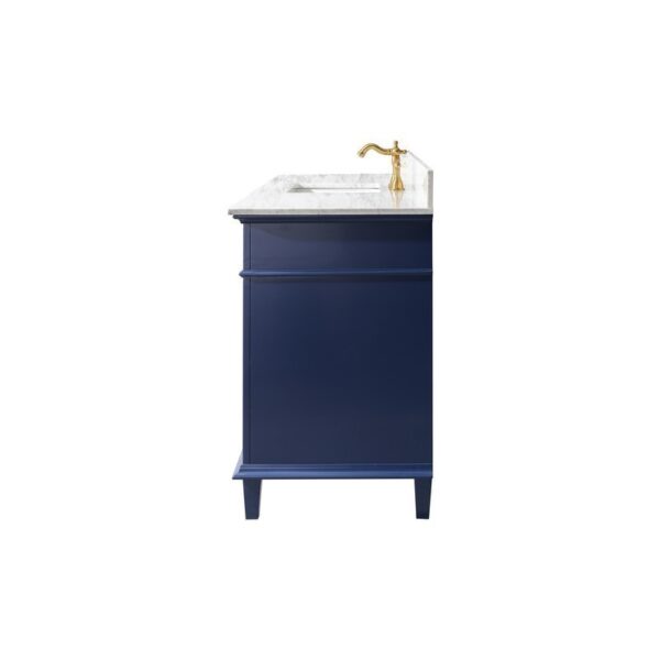 Legion Furniture WLF2260S-B 60 Inch Blue Finish Single Sink Vanity Cabinet with Carrara White Top