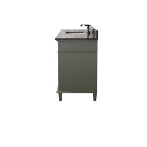 Legion Furniture WLF2260S-PG 60 Inch Pewter Green Finish Single Sink Vanity Cabinet with Blue Lime Stone Top