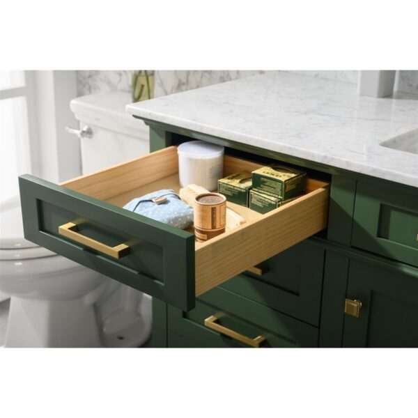 Legion Furniture WLF2260S-VG 60 Inch Vogue Green Finish Single Sink Vanity Cabinet with Carrara White Top