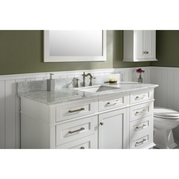 Legion Furniture WLF2260S-W 60 Inch White Finish Single Sink Vanity Cabinet with Carrara White Top