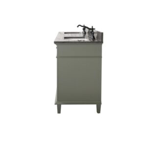 Legion Furniture WLF2272-PG 72 Inch Pewter Green Double Single Sink Vanity Cabinet with Blue Lime Stone Top