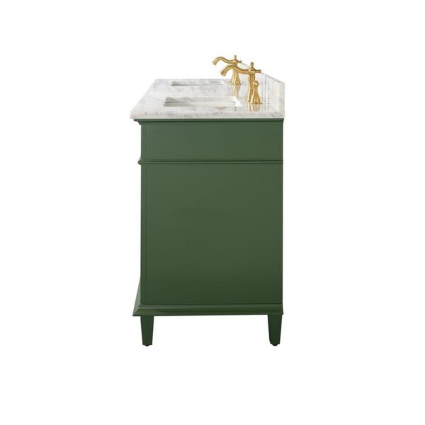 Legion Furniture WLF2272-VG 72 Inch Vogue Green Double Single Sink Vanity Cabinet with Carrara White Top