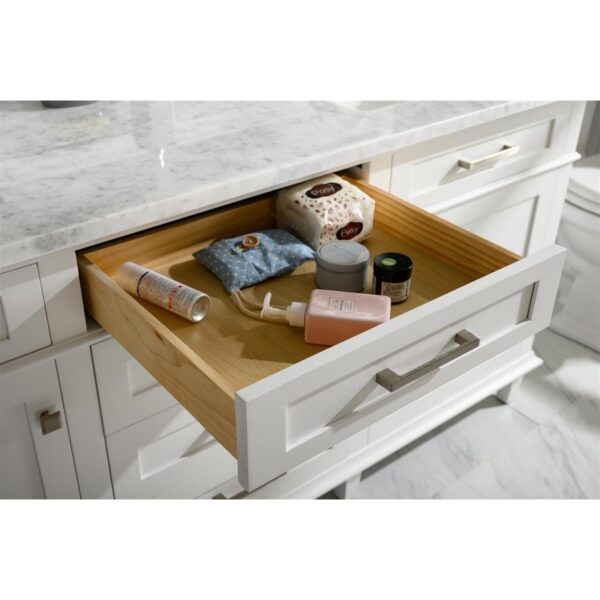 Legion Furniture WLF2272-W 72 Inch White Double Single Sink Vanity Cabinet with Carrara White Top