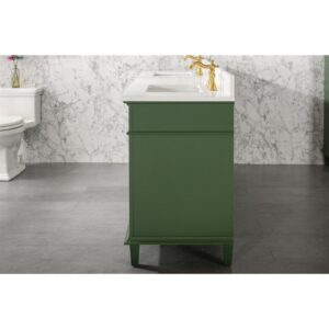 Legion Furniture WLF2280-VG 80 Inch Vogue Green Double Single Sink Vanity Cabinet with Carrara White Quartz Top