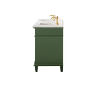 Legion Furniture WLF2280-VG 80 Inch Vogue Green Double Single Sink Vanity Cabinet with Carrara White Quartz Top