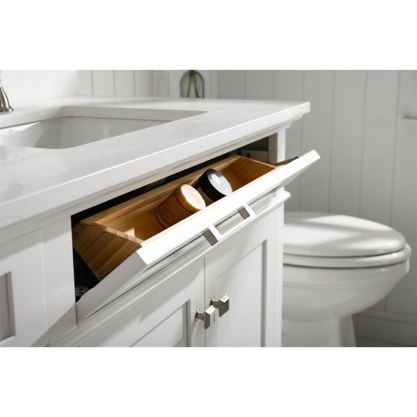 Legion Furniture WLF2280-W 80 Inch White Double Single Sink Vanity Cabinet with Carrara White Quartz Top