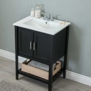 Legion Furniture WLF6020-E-BS 24 Inch Vanity in Espresso with Basket, No Faucet