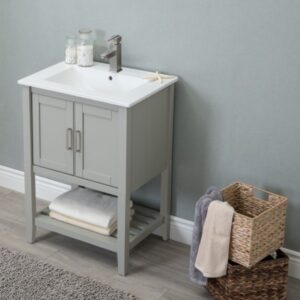 Legion Furniture WLF6023-RL 24 Inch KD White-Gray Vanity