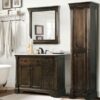 Legion Furniture WLF6036-36 37 Inch Antique Coffee Vanity with Carrara White Top and Matching Backsplash, No Faucet