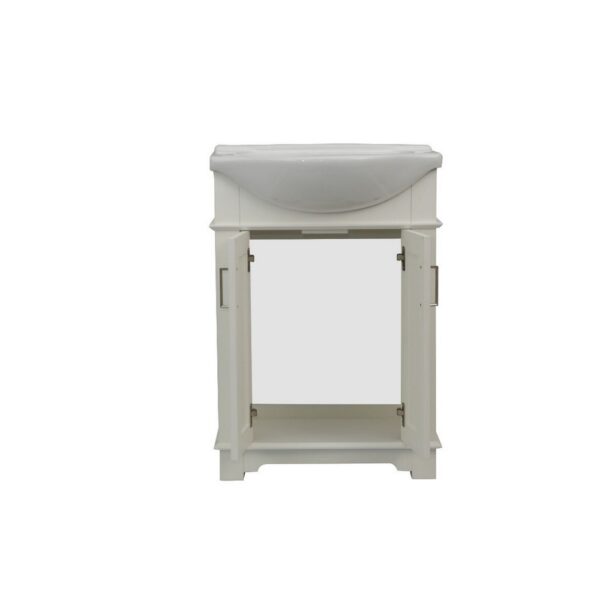 Legion Furniture WLF6042 24 Inch Freestanding Single Sink Bathroom Vanity with Porcelain Top