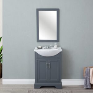 Legion Furniture WLF6046 24 Inch Vanity in Dark Gray, No Faucet