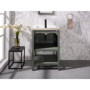 Legion Furniture WLF9024-PG 24 Inch Kd Pewter Green Sink Vanity