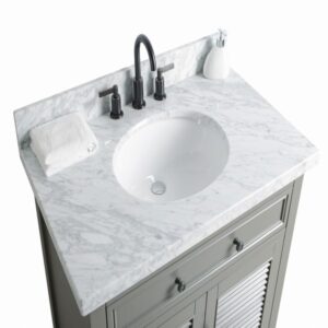 Legion Furniture WS2136-G 36 Inch Solid Wood Vanity in Gray with Mirror and Faucet