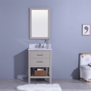 Legion Furniture WT7124-G 25 Inch Vanity Set with Mirror in Warm Gray, No Faucet