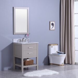 Legion Furniture WT7124-G 25 Inch Vanity Set with Mirror in Warm Gray, No Faucet