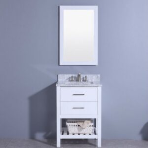 Legion Furniture WT7124-W 25 Inch Vanity Set with Mirror in White, No Faucet