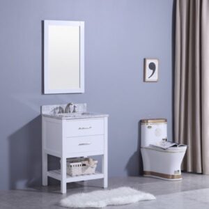 Legion Furniture WT7124-W 25 Inch Vanity Set with Mirror in White, No Faucet