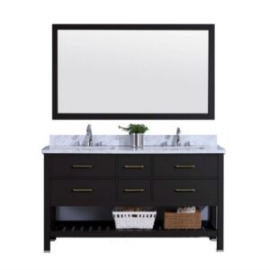 Legion Furniture WT7160-E 61 Inch Vanity Set with Mirror in Espresso, No Faucet