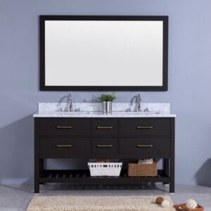 Legion Furniture WT7160-E 61 Inch Vanity Set with Mirror in Espresso, No Faucet