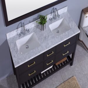 Legion Furniture WT7160-E 61 Inch Vanity Set with Mirror in Espresso, No Faucet