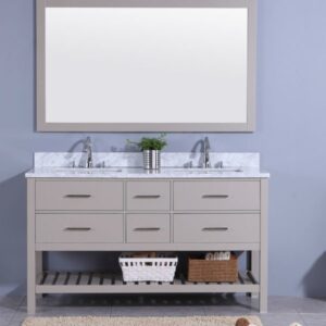 Legion Furniture WT7160-G 61 Inch Vanity Set with Mirror in Warm Gray, No Faucet