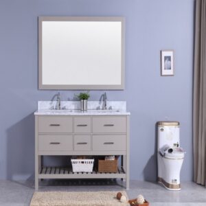 Legion Furniture WT7160-G 61 Inch Vanity Set with Mirror in Warm Gray, No Faucet