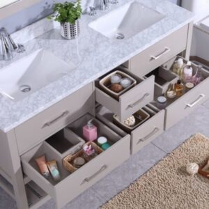 Legion Furniture WT7160-G 61 Inch Vanity Set with Mirror in Warm Gray, No Faucet