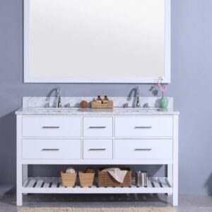 Legion Furniture WT7160-W 61 Inch Vanity Set with Mirror in White, No Faucet