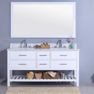 Legion Furniture WT7160-W 61 Inch Vanity Set with Mirror in White, No Faucet