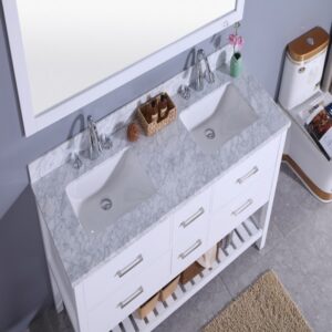 Legion Furniture WT7160-W 61 Inch Vanity Set with Mirror in White, No Faucet