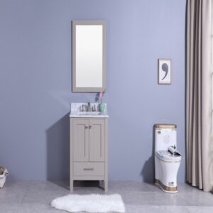 Legion Furniture WT7224-G 25 Inch Vanity Set with Mirror in Warm Gray, No Faucet