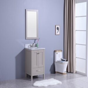 Legion Furniture WT7224-G 25 Inch Vanity Set with Mirror in Warm Gray, No Faucet