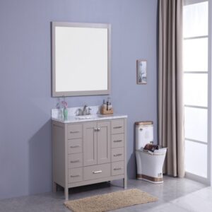 Legion Furniture WT7248-G 49 Inch Vanity Set with Mirror in Warm Gray, No Faucet