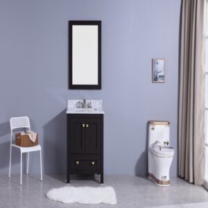 Legion Furniture WT7324-E 25 Inch Vanity Set with Mirror in Espresso, No Faucet