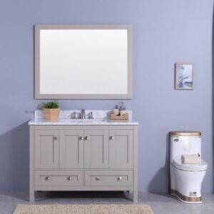 Legion Furniture WT7348-G 49 Inch Vanity Set with Mirror in Warm Gray, No Faucet