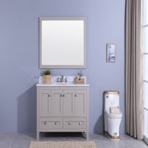 Legion Furniture WT7348-G 49 Inch Vanity Set with Mirror in Warm Gray, No Faucet